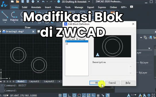 modifikasi blok zwcad