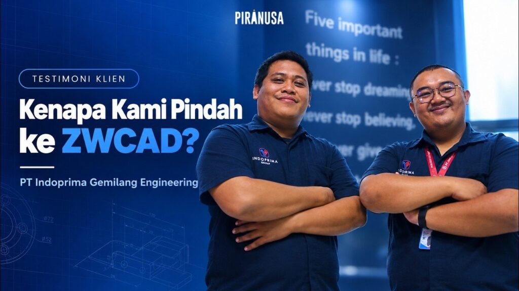 ZWCAD manufaktur, thumbnail testimoni PT Indoprima Gemilang Engineering tentang alasan beralih ke ZWCAD.